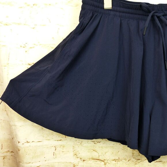 Wilson Athletic Shorts Women M Navy Blue Flowy 2 in 1 Liner Running Tennis Gym - Picture 4 of 14